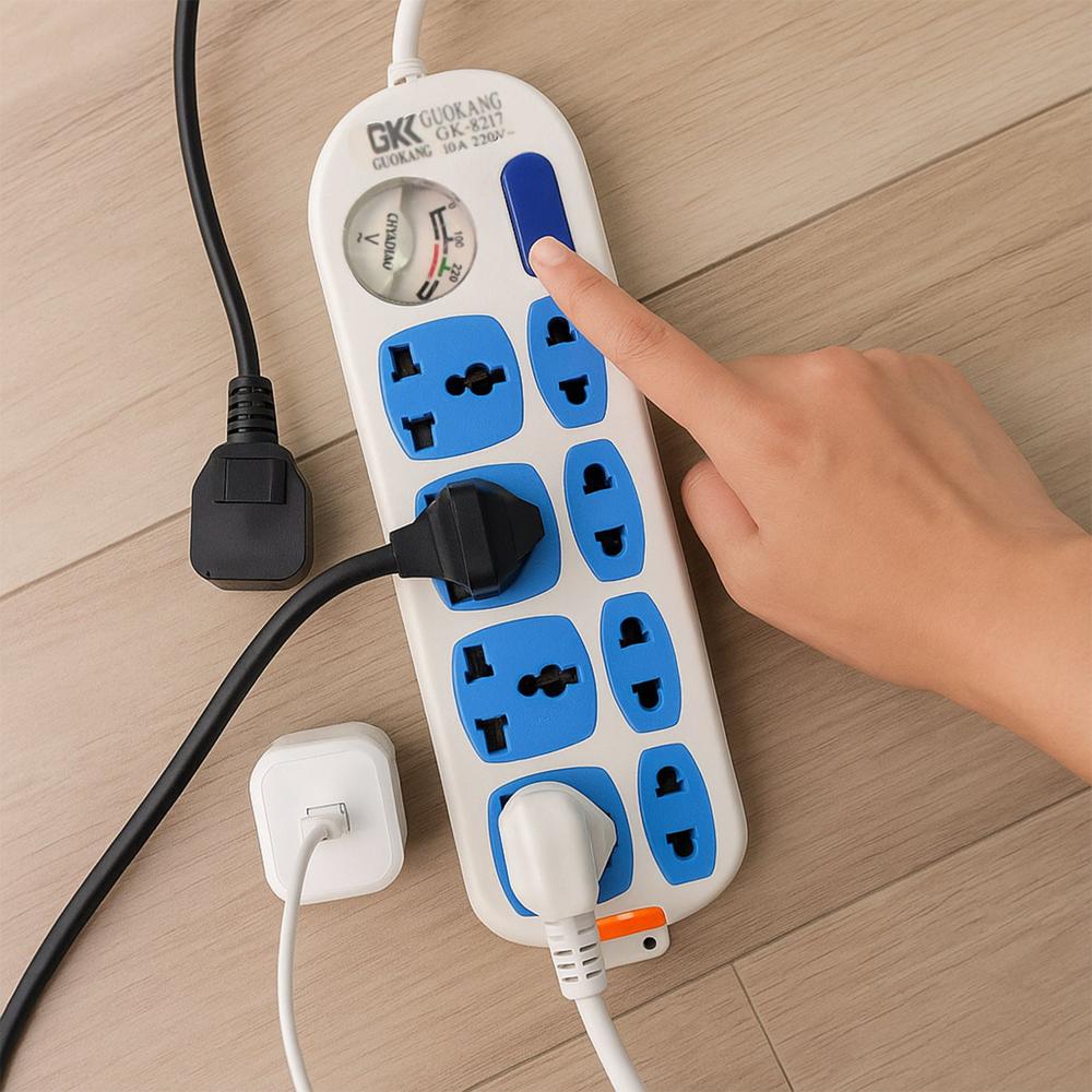 8 Socket Heavy Duty Power Extension Board (10 Mtr. / 1 Pc) - Color: Mix