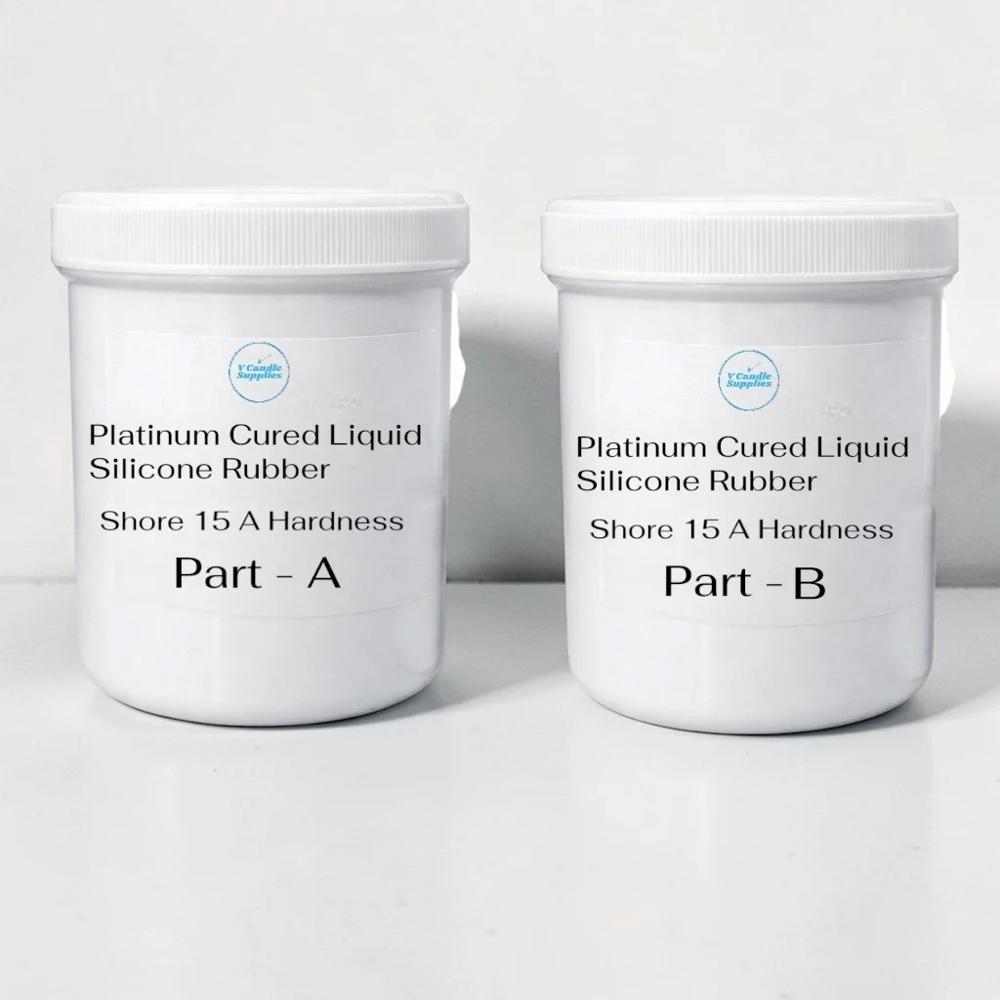 Platinum Cured Liquid Silicone Rubber (1A : 1B) | 15 Shore A Hardness | Platinum Cured Liquid Silicone Rubber For Making Molds For Candles, Resin, Concrete Art By V Candle Supplies