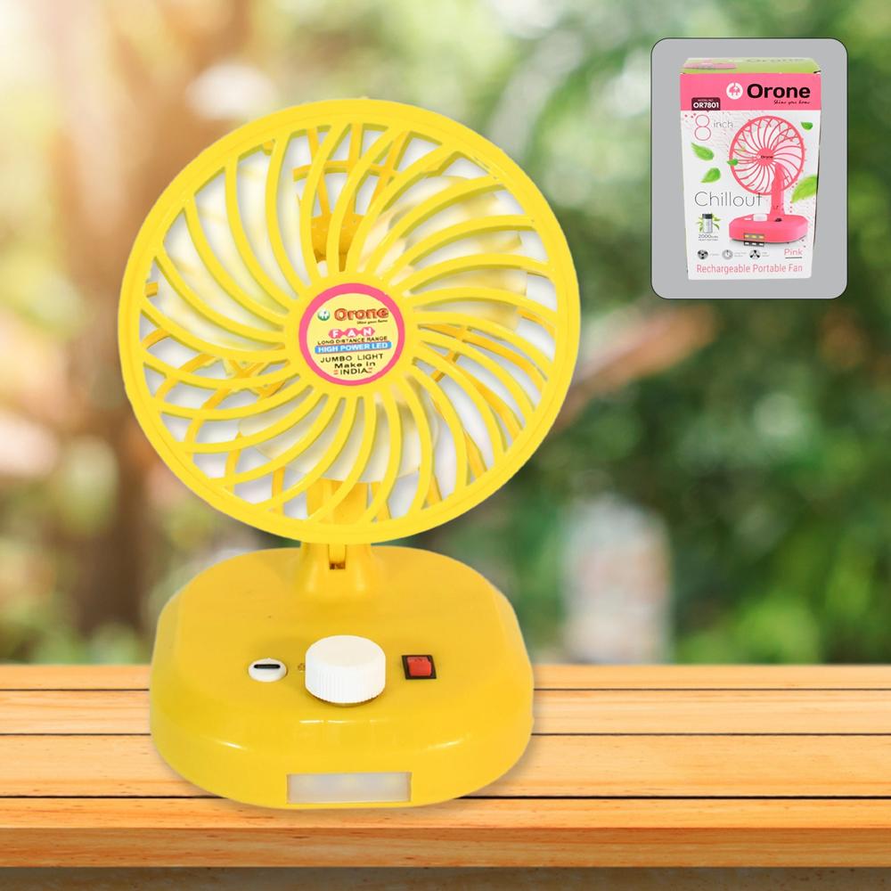 Usb-C Rechargeable Portable Fan With Led Light Foldable Fan For Home - Color: Mix