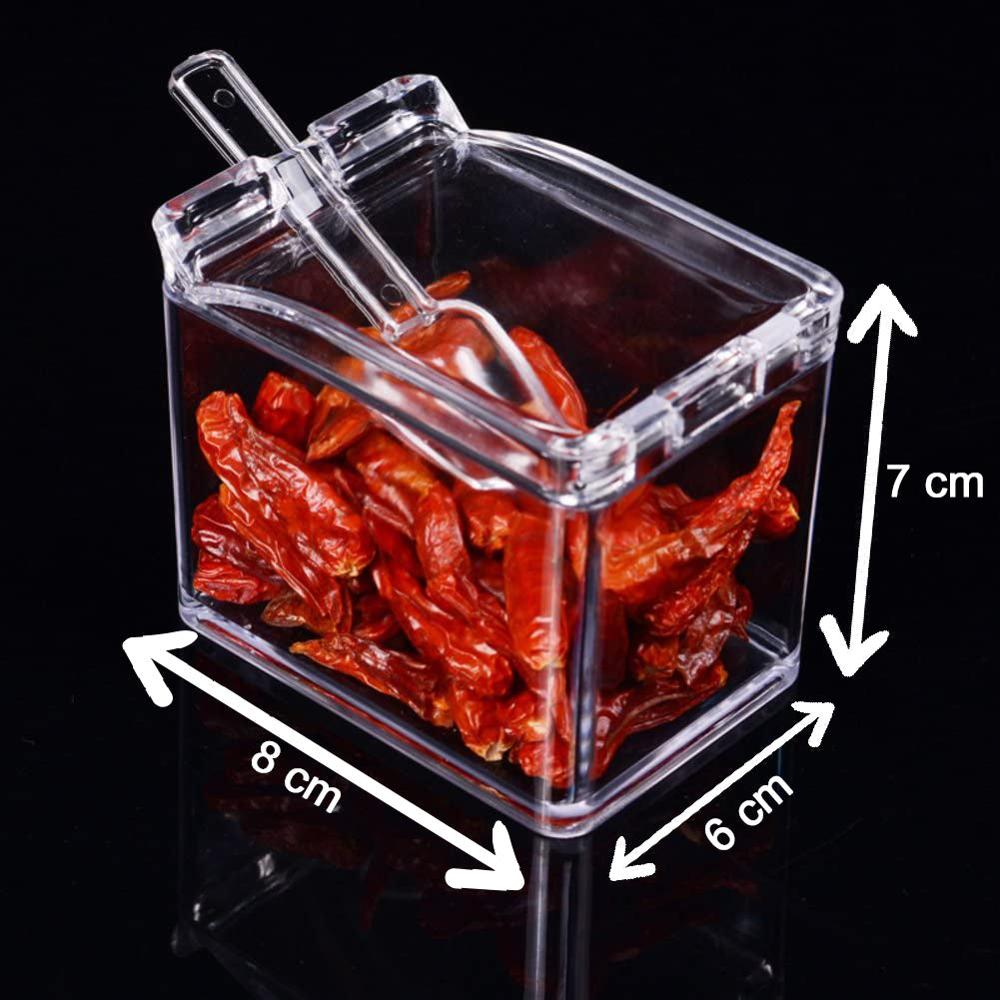 Crystal Seasoning Acrylic Box Pepper Salt Spice Rack - Color: Mix