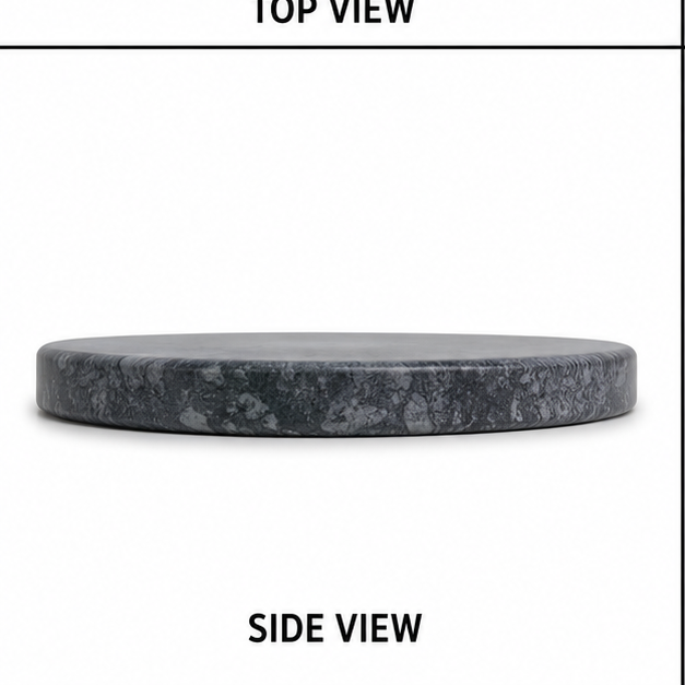 9inch Grey Marble Round Chakla