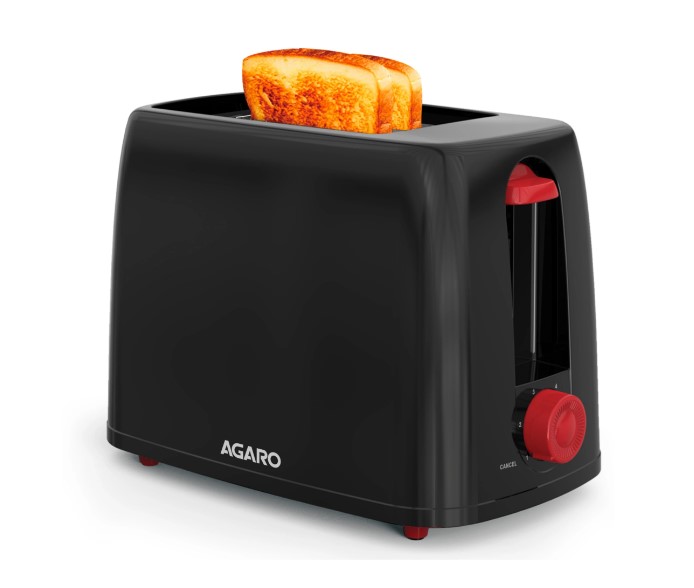 Agaro Olympia 750 W Pop Up Toaster (black) 33406 - Color: Black
