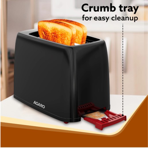 AGARO Olympia 750 W Pop Up Toaster (Black) 33406