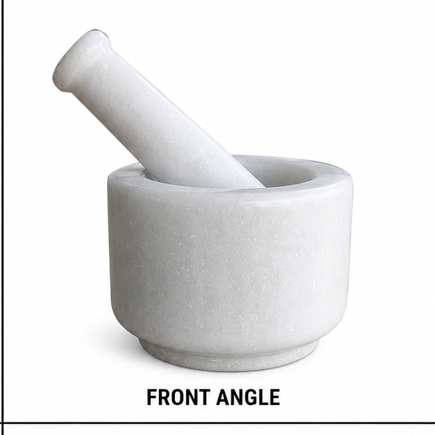 5x3inch White Marble Pestle Set
