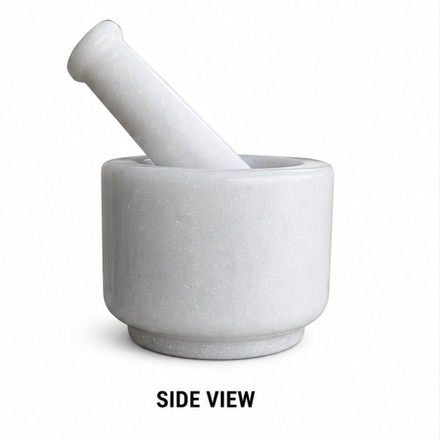 5x3inch White Marble Pestle Set