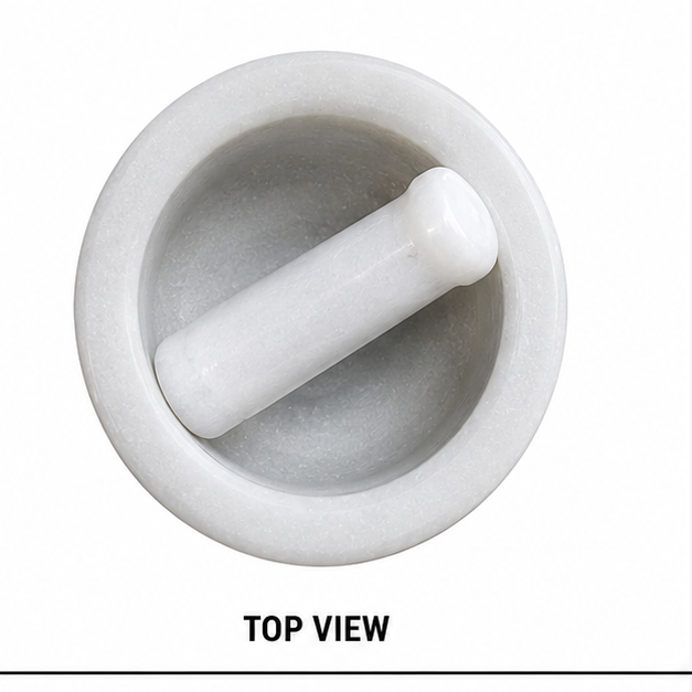 5x3inch White Marble Pestle Set