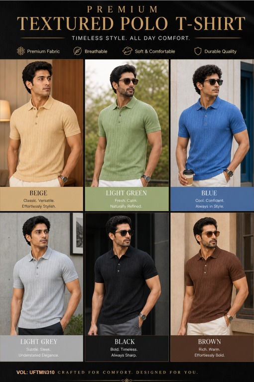 Textured Polo T Shirts