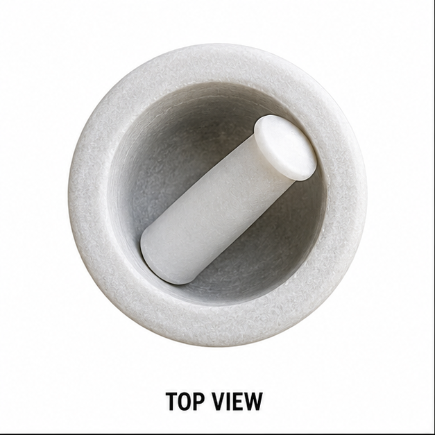 5x5 inch White Marble Pestle Set