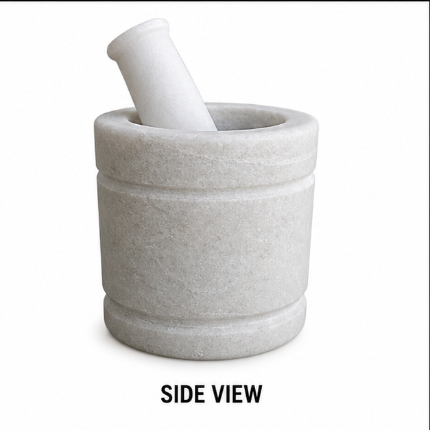 5x5 inch White Marble Pestle Set