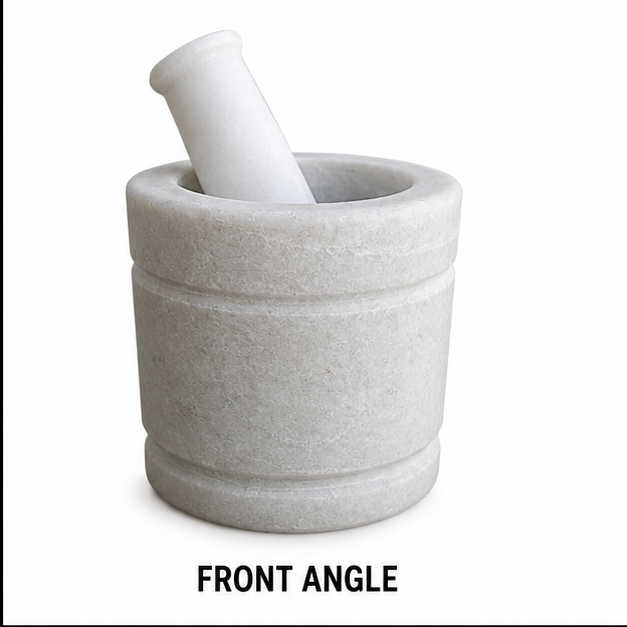 5x5 inch White Marble Pestle Set