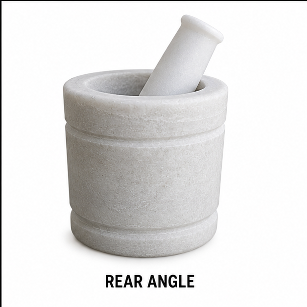 5x5 inch White Marble Pestle Set
