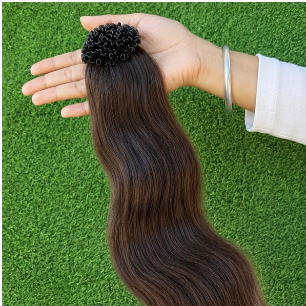 Brown Straight U Tips Hair Extensions