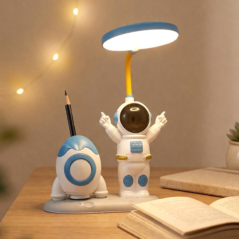 Kids Astronaut LED Study Table Lamp with Built-In Pencil Sharpener (1 Set)