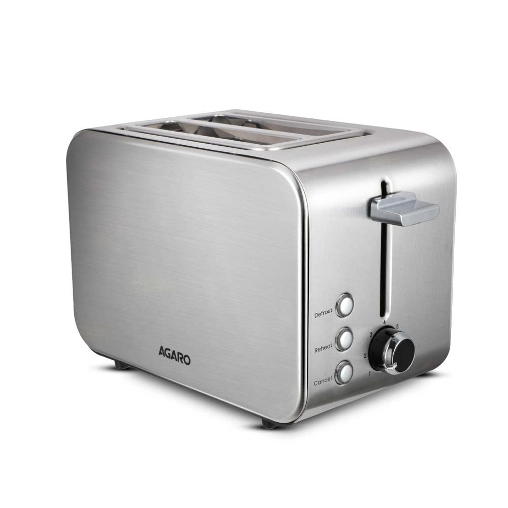 AGARO GRAND 2 Slice Stainless Steel Pop Up Toaster, With Cancel, Reheat And Defrost Functions,(