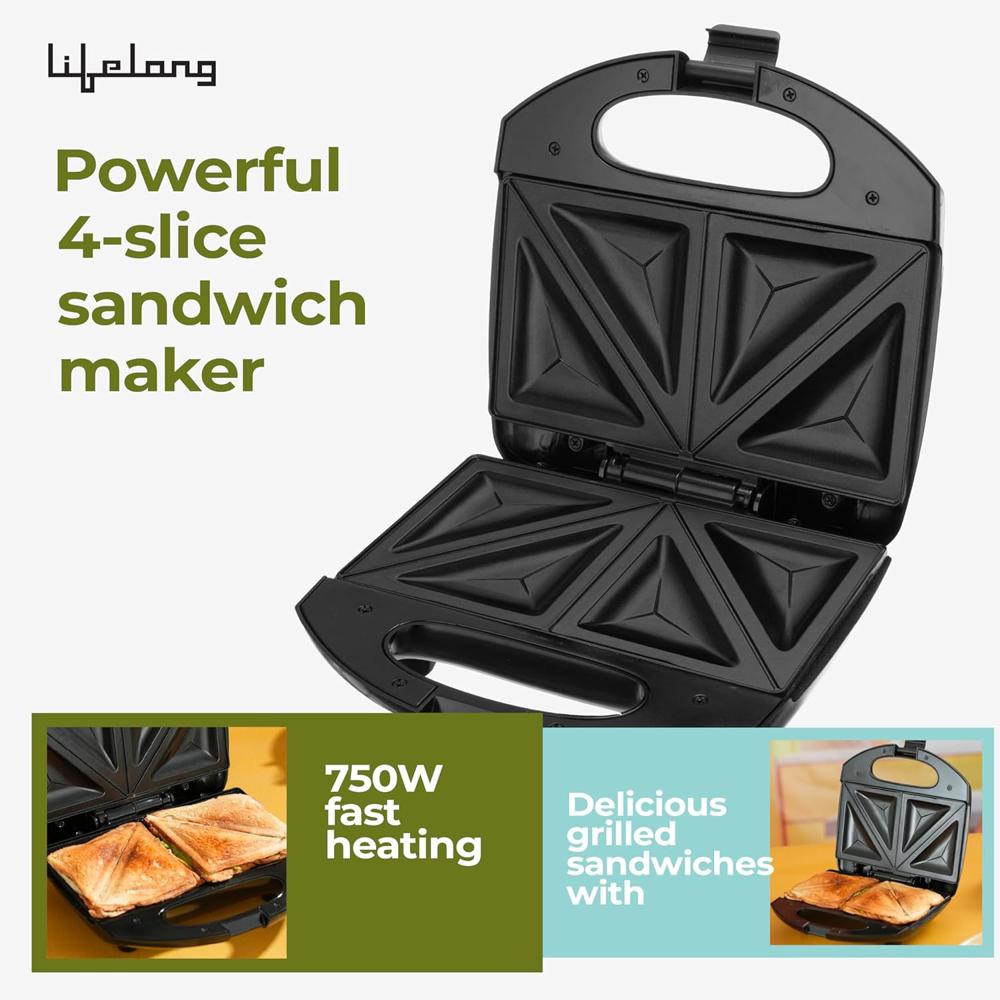AGARO 4-Slice Sandwich Maker for Grilling(33185)