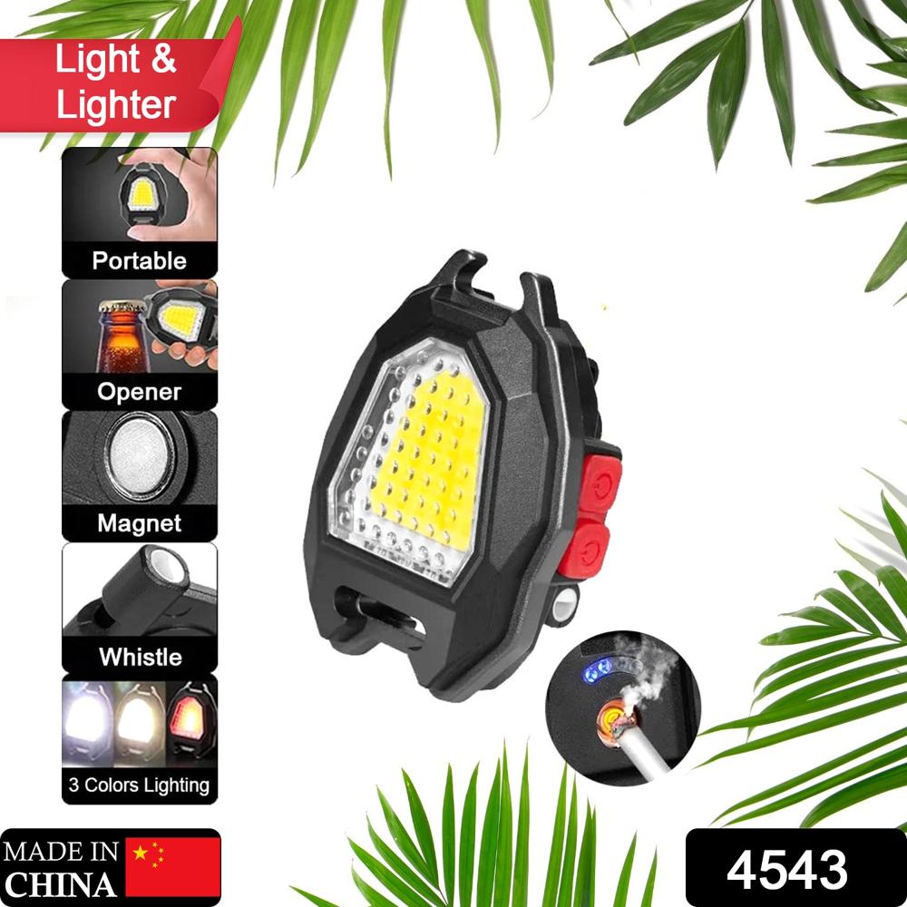 Triangular Camping Flashlight with Lighter  6 Modes, 3 Colors, Waterproof
