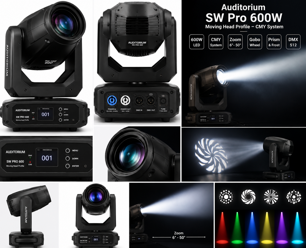 Auditorium SW Pro 600W Moving Head Profile -CMY System