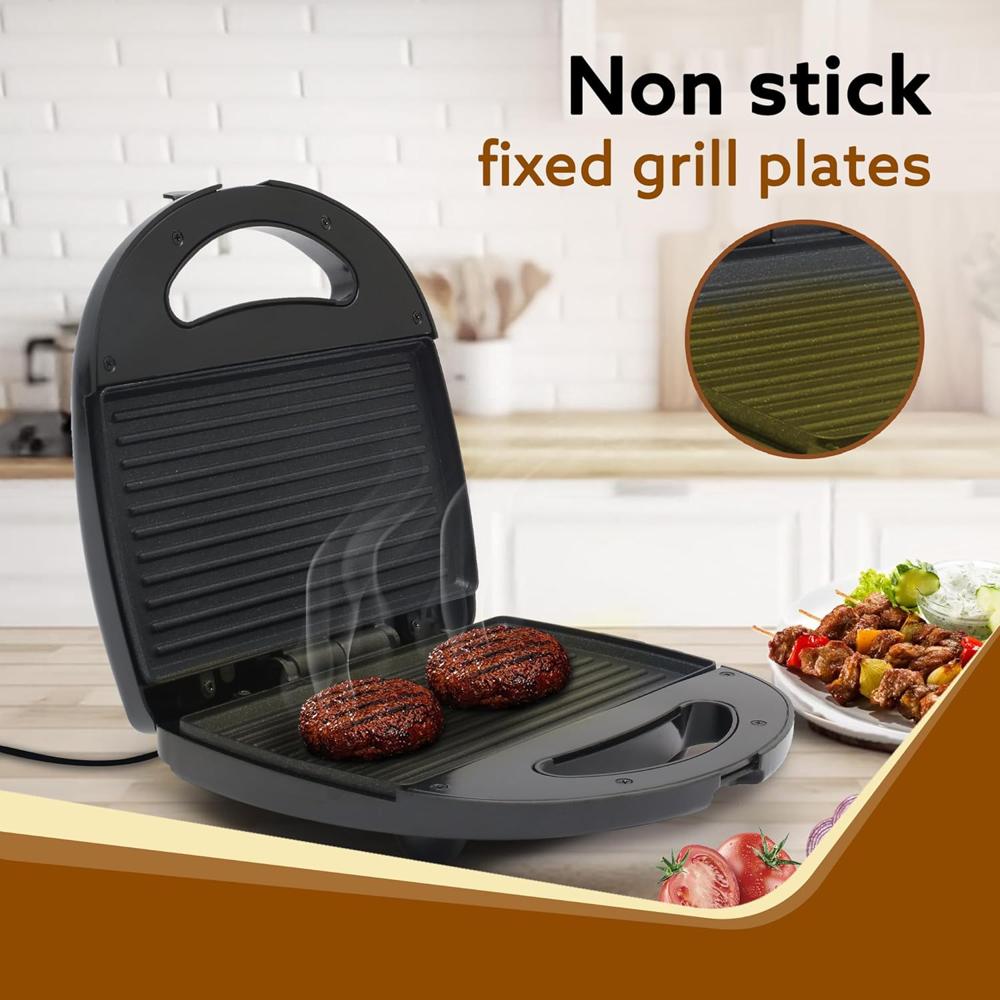 AGARO Delite Sandwich Maker, 750W, 4 Slice Non Stick Grill Plate, Power Indicator, Oil Free Toasting, Grilling(34048)
