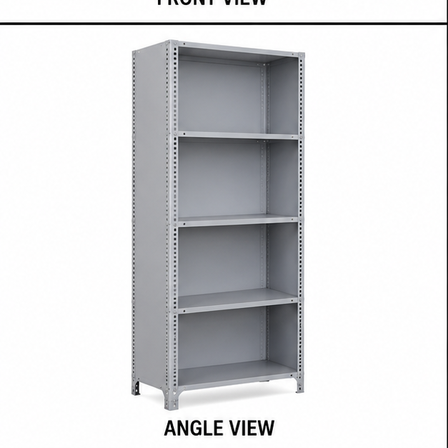 Back Side Covered Slotted Angel Rack - Color: As Per Availability