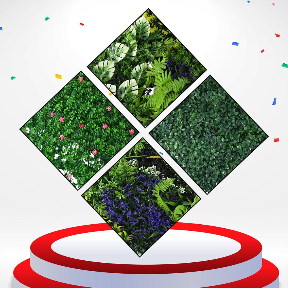 Artificial Plants Wall Topiary Wall Greenery Mat Wall Backdrop (1 Pc Mix Design)