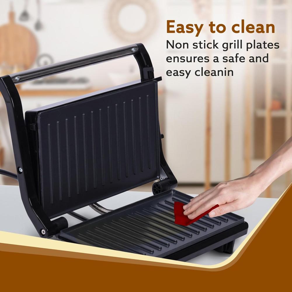AGARO Deluxe 750 Watts Sandwich/Panini Maker With Non-Stick Grill Plates (33506)