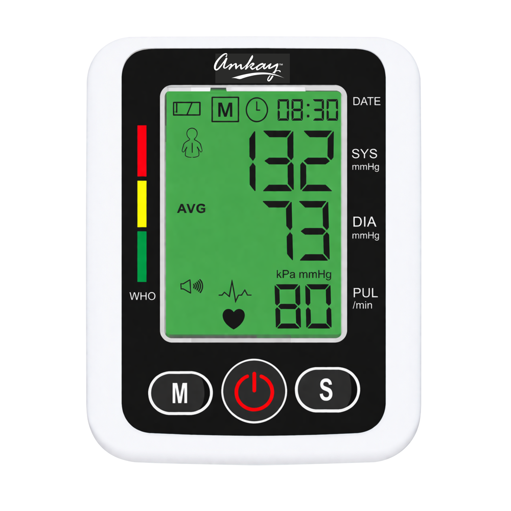 AMKAY Fully Automatic Digital BP Monitor for Home Use | Upper Arm, Large Display, USB Powered