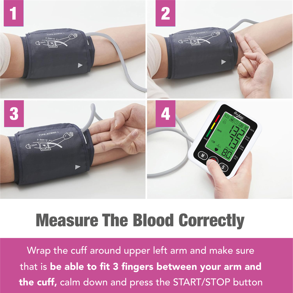 AMKAY Fully Automatic Digital BP Monitor for Home Use | Upper Arm, Large Display, USB Powered