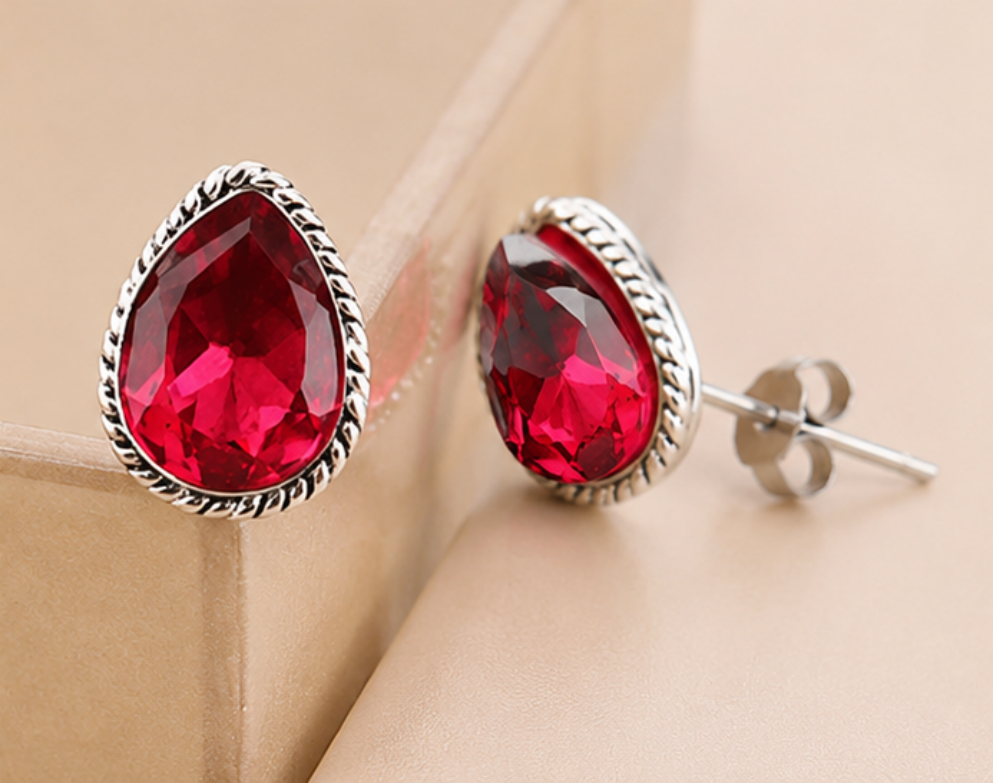 Red Goldstone Earing