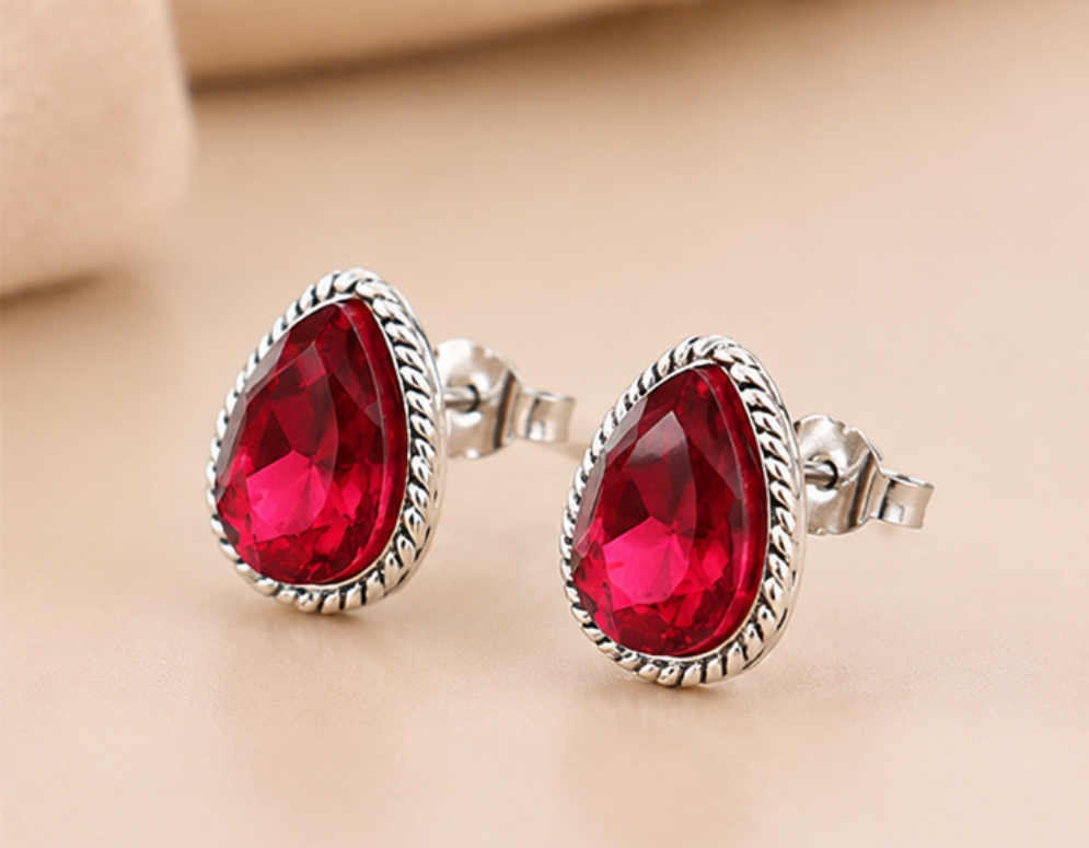 Red Goldstone Earing