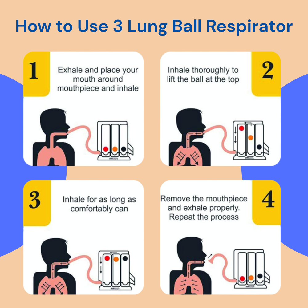 Respirator Excerciser - Color Code: Transparent & Ball Colour - Red Yellow Green
