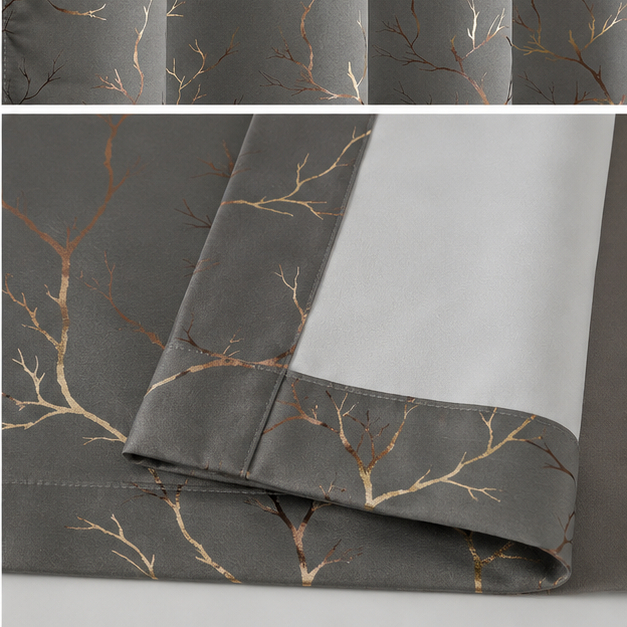 Velvet Foil Printed  Curtain
