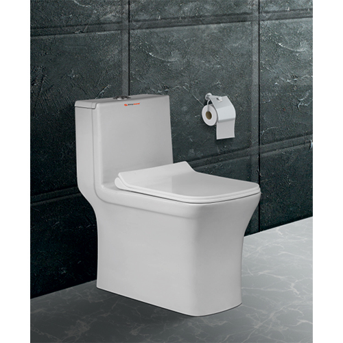 Ceramic Single Piece Toilet - Color: White