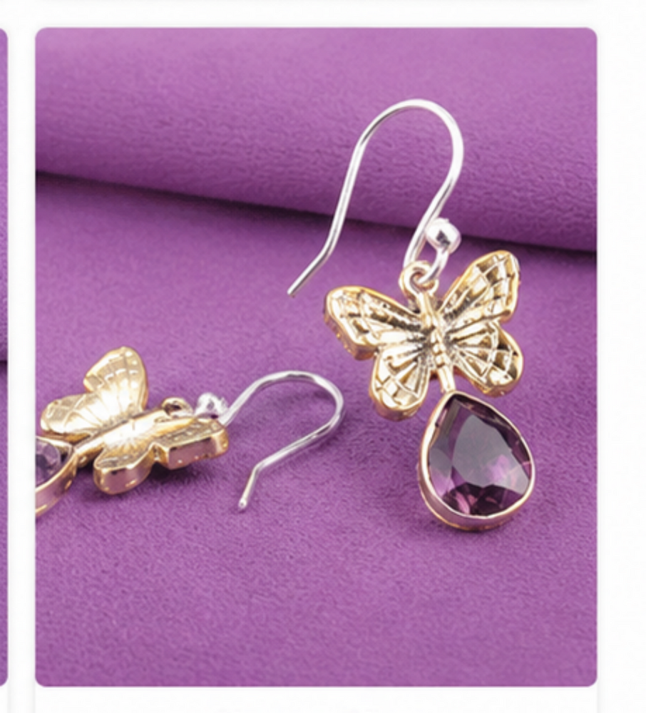 Purple Butterfly Earing