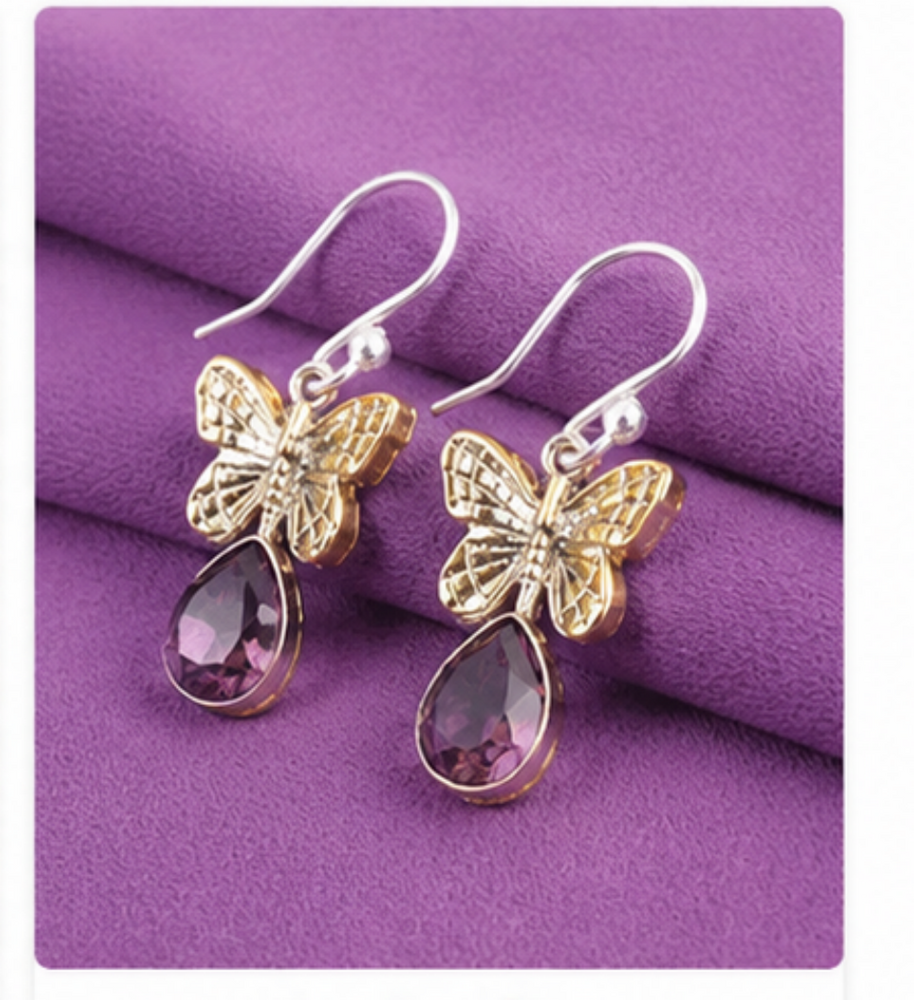Purple Butterfly Earing