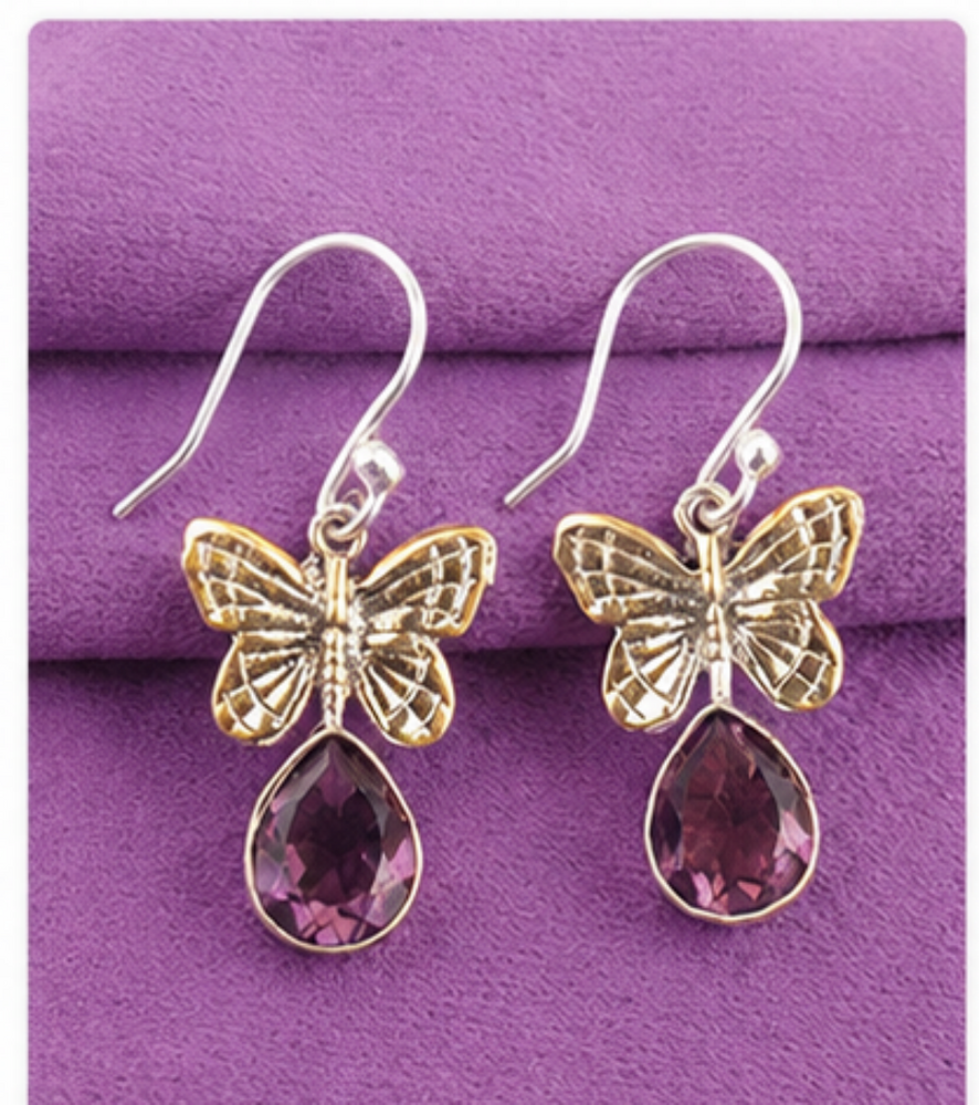 Purple Butterfly Earing