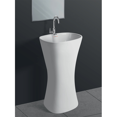 Integrated Ceramic Basin - Color: White
