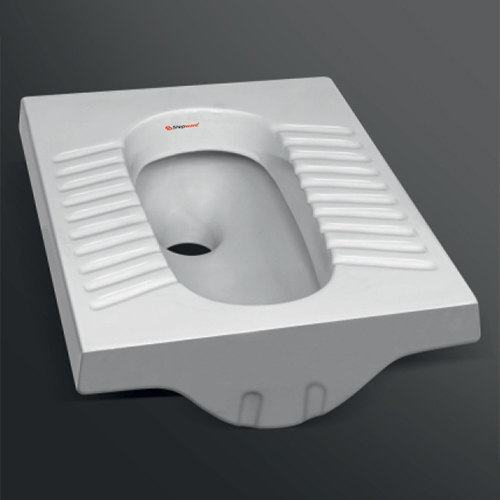 23 Inch Ceramic Squatting Pan - Color: White