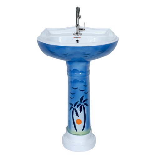 Stepware 502 Stargold Vitrosa Pedestal Wash Basin - Operating System: Manual (No Electronic Components)