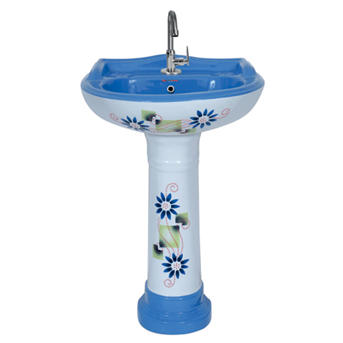 Stepware 504 Stargold Vitrosa Pedestal Wash Basin - Feature: Elegant Gold Motif