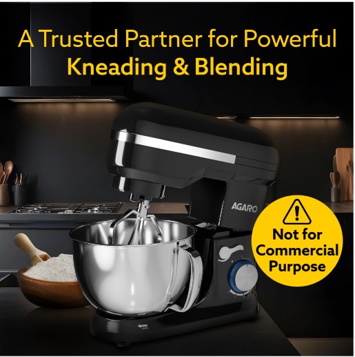AGARO Royal Stand Mixer 1000W with 5L SS Bowl and 8 Speed Setting (33554)
