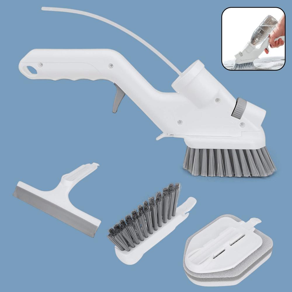 4 In 1 Scrub Brushes For Cleaning 4 Types Of Brush Head Replacements (1 Set) - Color: Mix