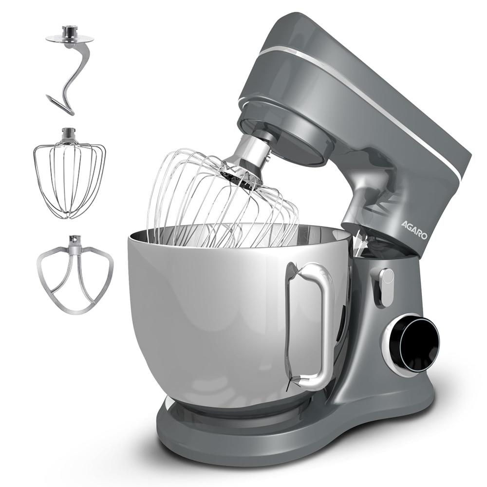 Agaro Elegant Stand Mixer, 1400w With 5.5l Ss Bowl, 10 Speed Settings, Pulse 33772 - Color: Dark Grey