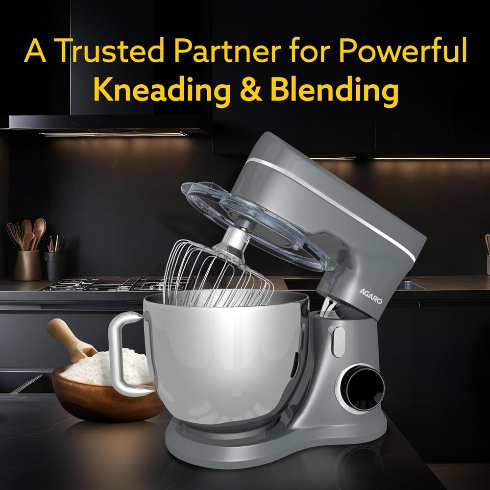 AGARO Elegant Stand Mixer, 1400W with 5.5L SS Bowl, 10 Speed Settings, Pulse 33772