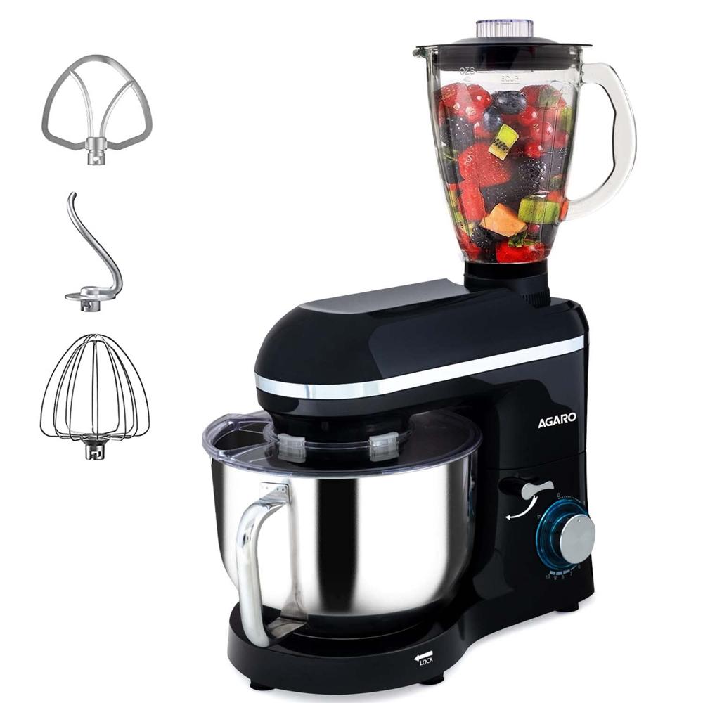 AGARO Imperial Stand Mixer,1400W with 6L SS Bowl, 1.5L Blending Jar (33773)