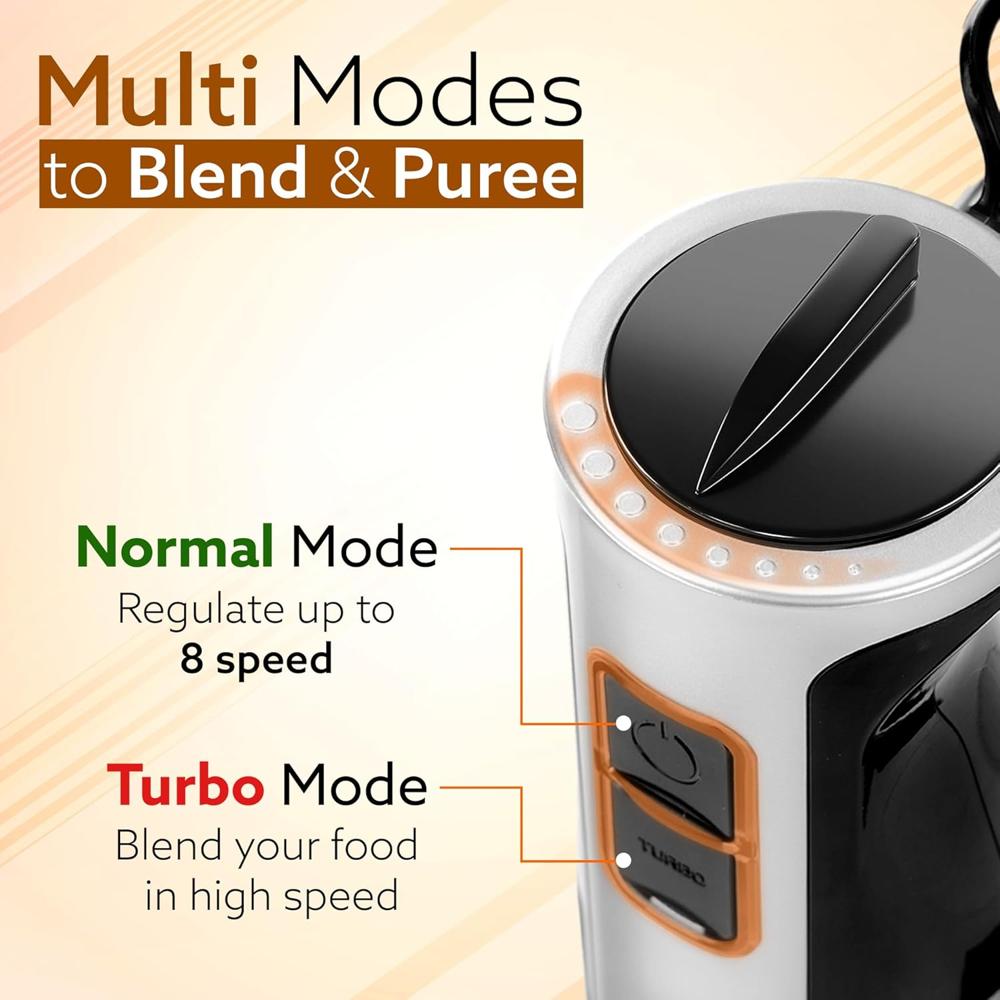 AGARO Regency Hand Blender, 600W, Variable Speed Modes & Speed Regulator(34001)
