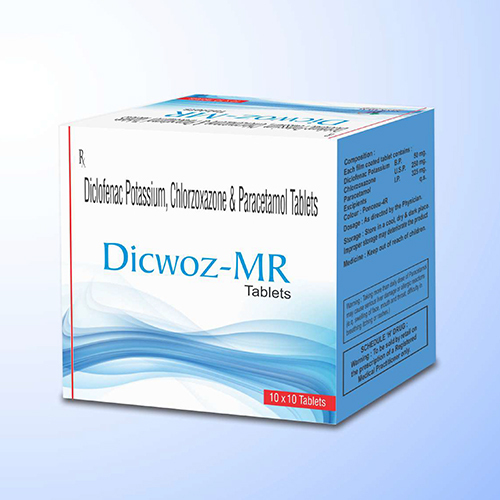 Diclofenac Potassium Chlorzoxazone And Paracetamol Tablets