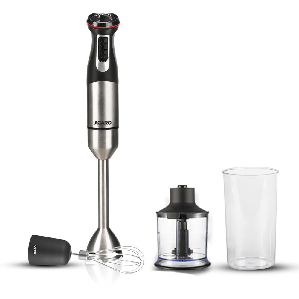 AGARO Grand 1000 Watts Hand Blender With Chopper, Jar & Whisker, 2 Variable Speed Modes (33635)
