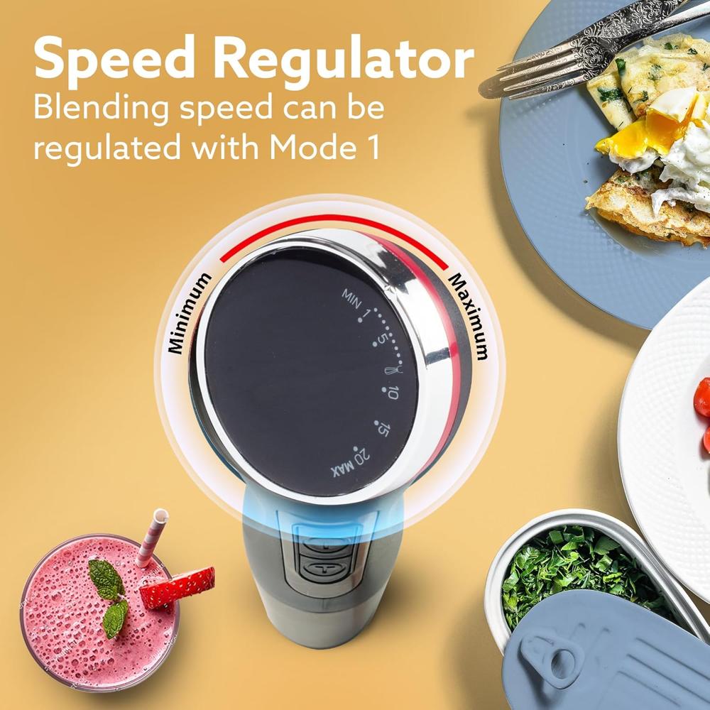 AGARO Royal Hand Blender & Chopper, 1500 Watts Copper Motor, 2 Modes &(34150)