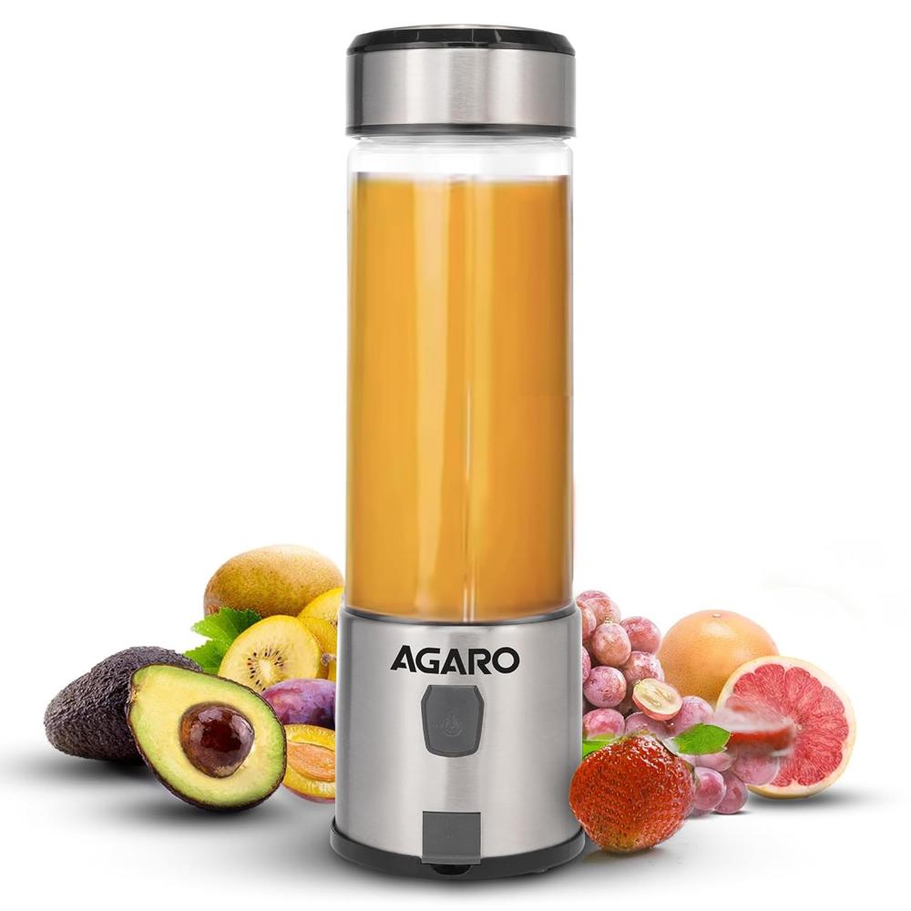 AGARO Galaxy Portable Blender for Smoothie & Milk Shakes, 450ml, USB Type C Rechargeable, 3000 mAh Battery(34119)