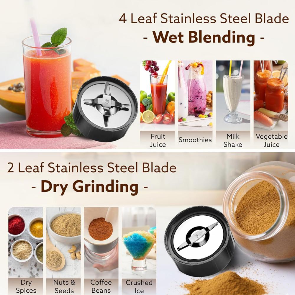 AGARO Regal Nutri Blender with 3 Jars, 400 Watts Personal Blender with 100% Copper Motor (34011)